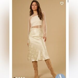 New with tags Altar’d State Sarah Satin Midi Skirt